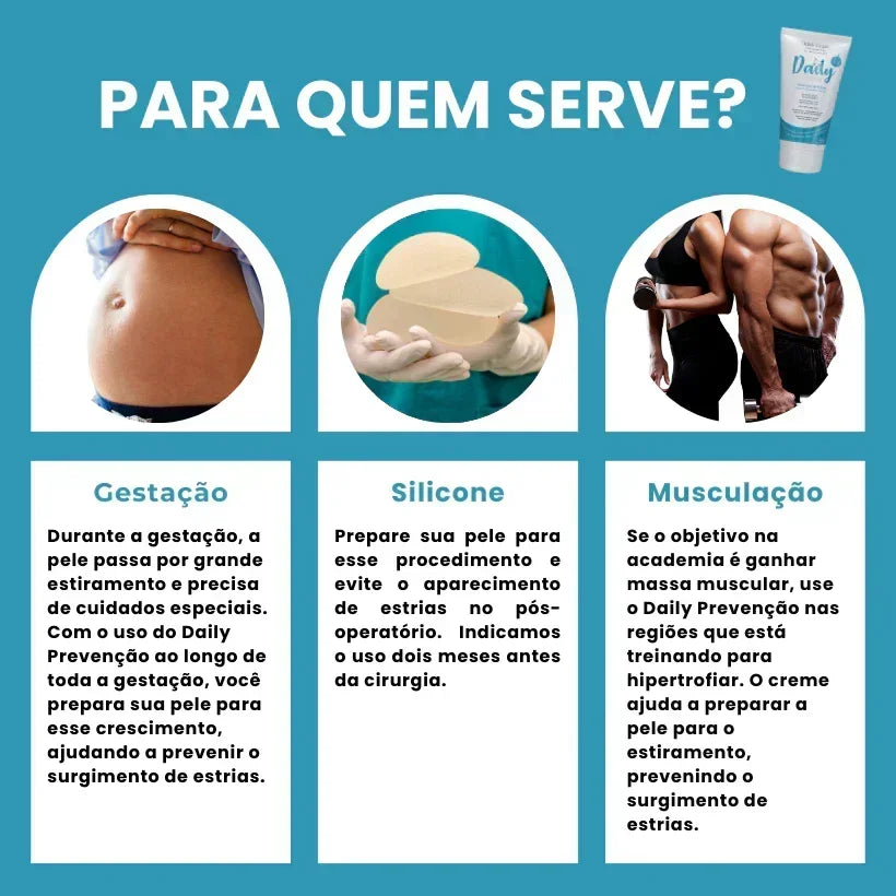 Combo de 3 Daily Prevenção - Creme Preventivo de Estrias