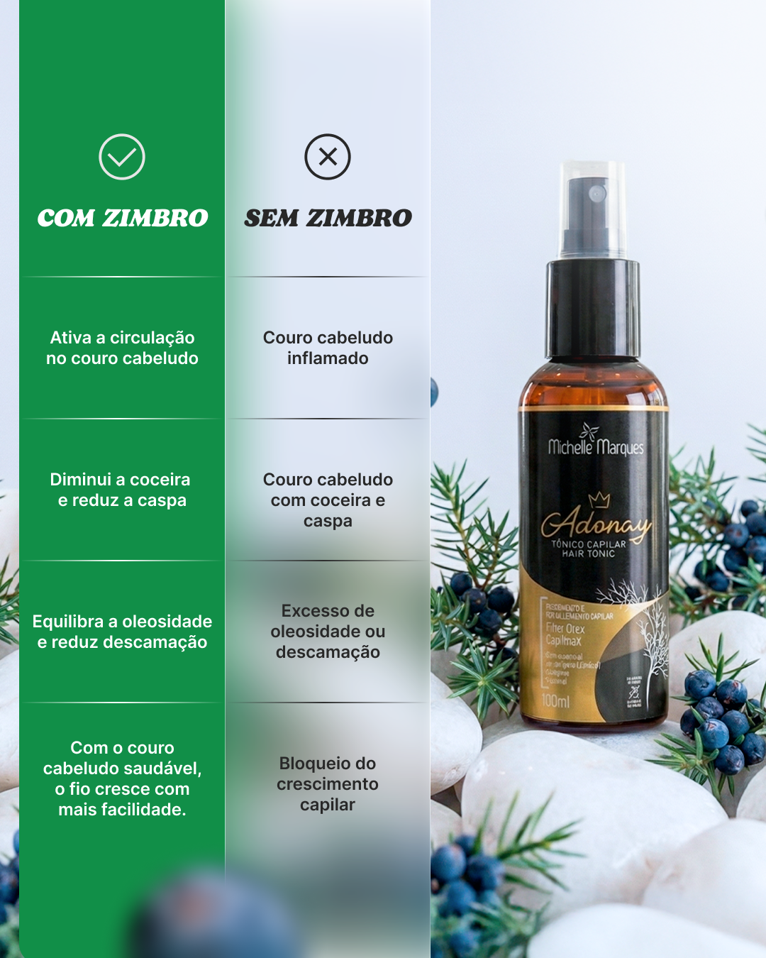 Combo de 3 Adonay Tônico Capilar + Kit Body Splash e Body Cream de presente